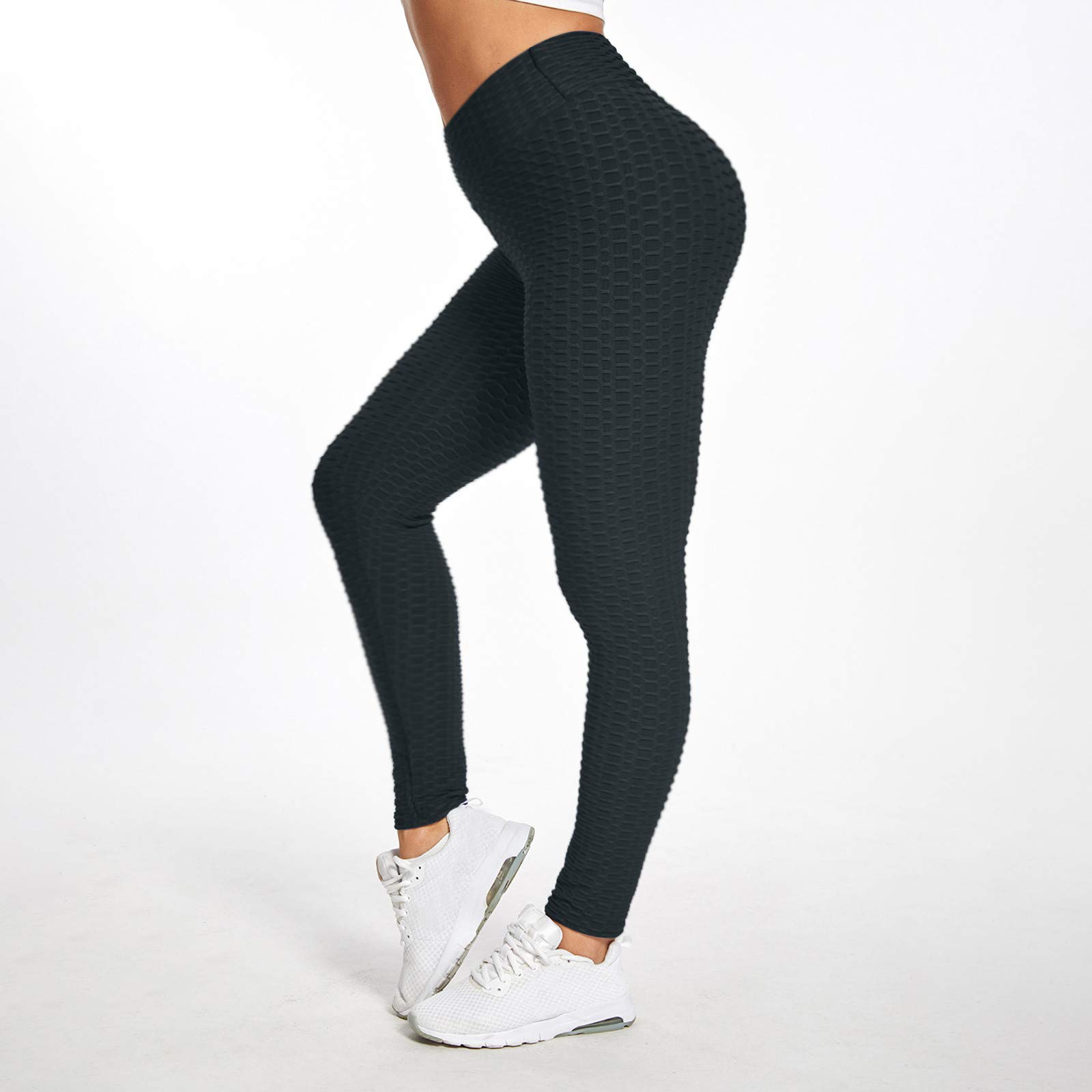 Butt Lifting Leggings - High Waist Yoga Pants for Women, Tummy Control & Booty Lift - Workout & Running Tights (L, Black) - Perfect for Gym & Daily Wear