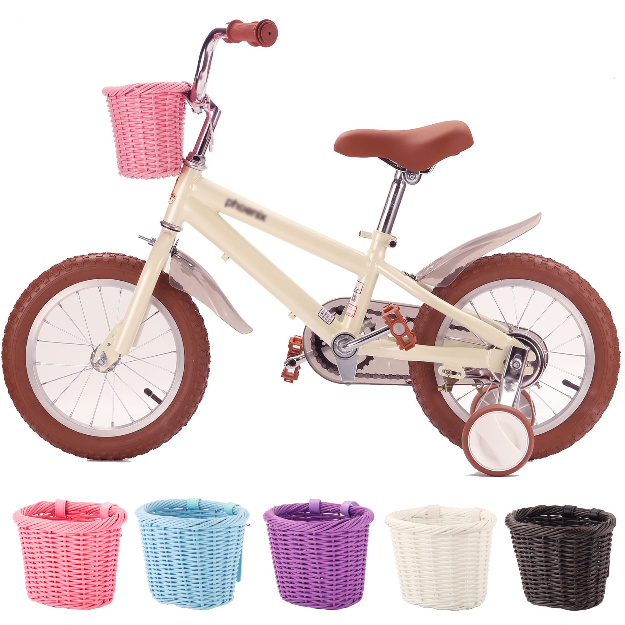 Kids Bike Basket - Wicker Woven Front Bicycle Basket for Boys & Girls - Mini Handlebar Basket for Children's Bicycle or Scooter - Perfect for Picnics, School & Outdoor Adventures