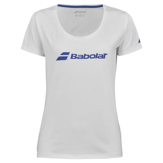 Babolat Women's Performance Tennis Tee - Moisture-Wicking & Breathable White Workout Shirt for Women | Ideal for Tennis, Gym & Casual Wear