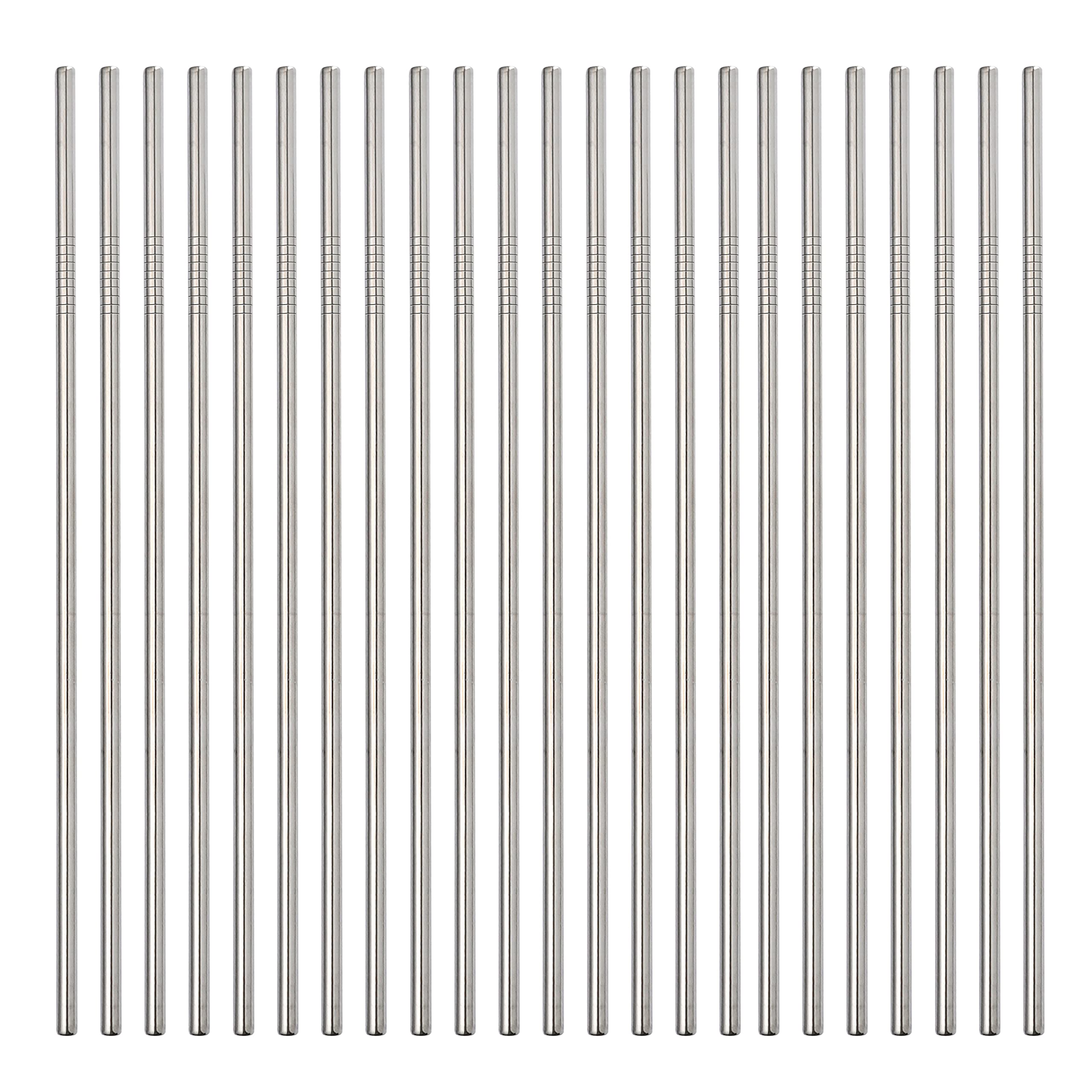 200 Pack Reusable Stainless Steel Straight Straws - 10.5