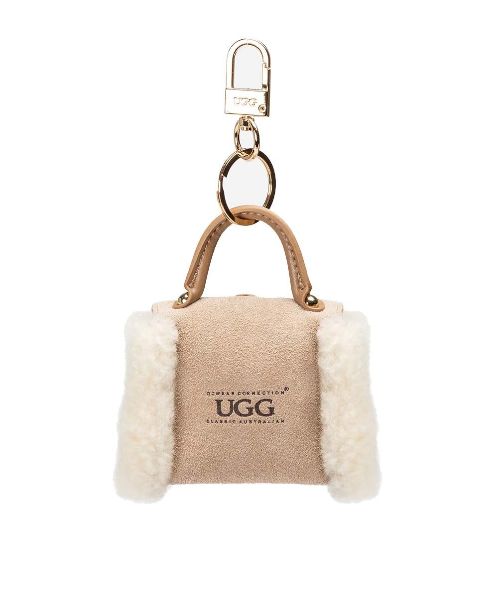 UGG AirPod Case with Keychain - Stylish Protective Pouch for AirPods 1/2/3 & Pro - Perfect for Travel, Gym & Everyday Use