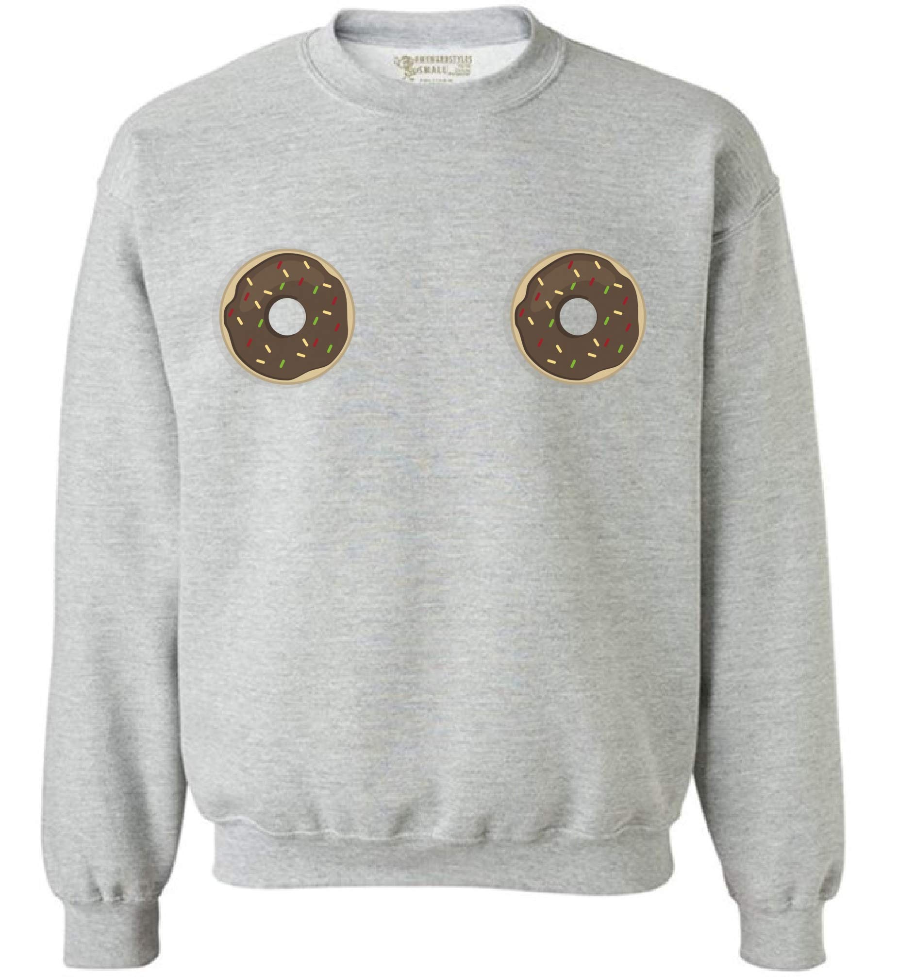 Awkward Styles Women's Donut Print Crewneck Sweatshirt - Cute Graphic Pullover for Casual Wear, Coffee Dates & Fun Outfits