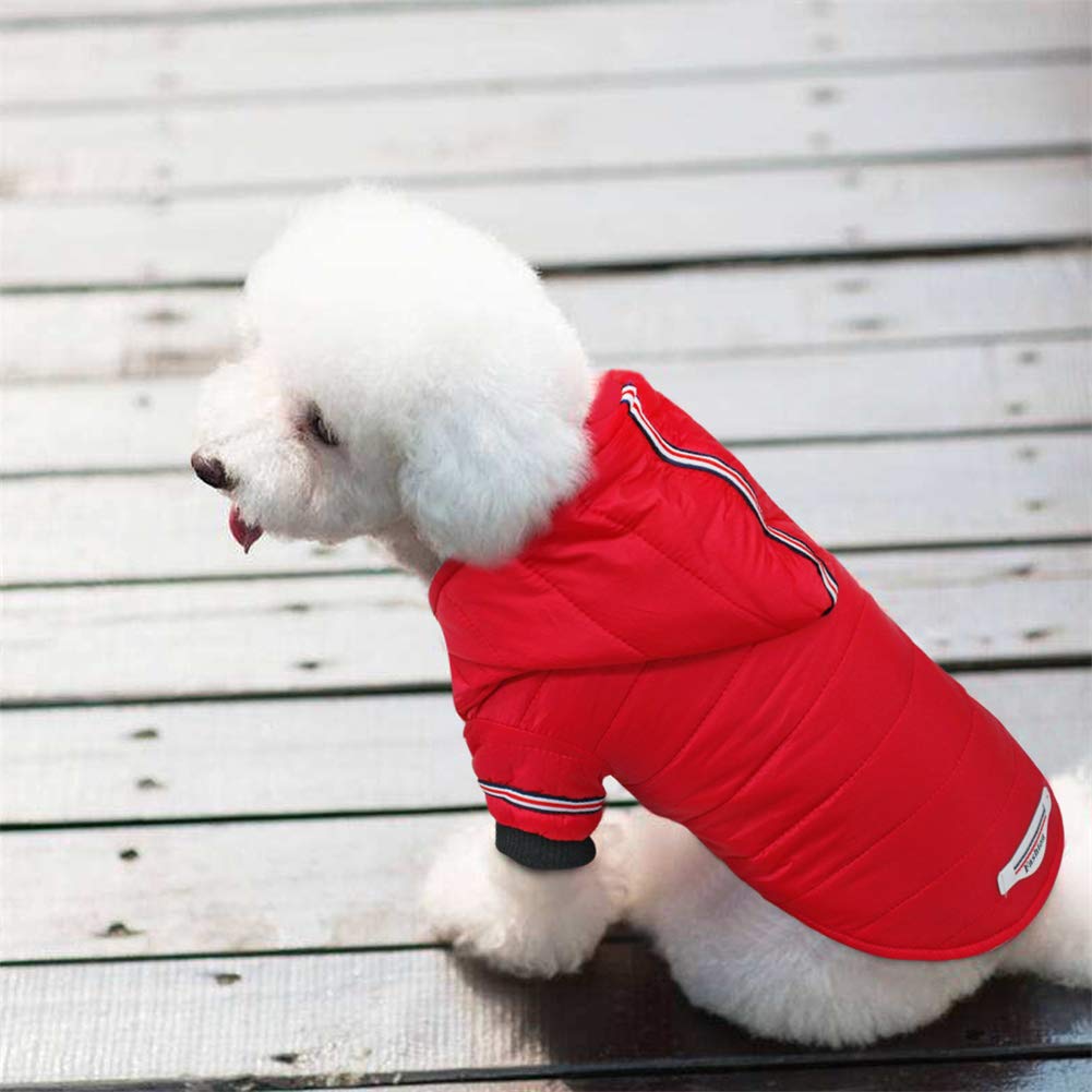 Small Dog Winter Jacket - Warm Puppy Coat for Small & Medium Dogs | XS Red M | Cozy Down Jacket for Cold Weather, Outdoor Walks & Pet Fashion