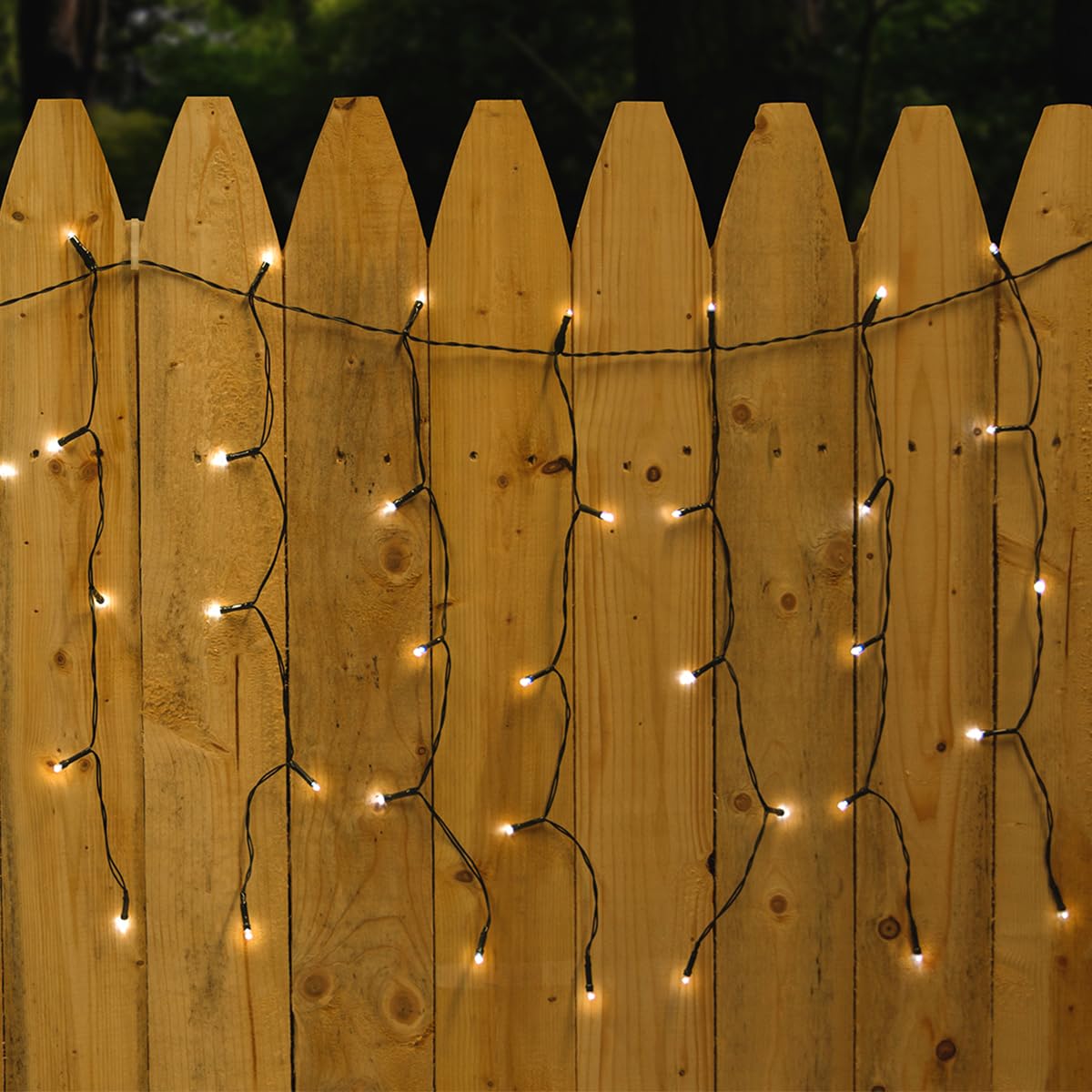 Touch Of ECO DROPLITE 100 Solar LED Curtain String Lights - Cool White Outdoor Fairy Lights for Patio, Garden, Wedding & Party Decor