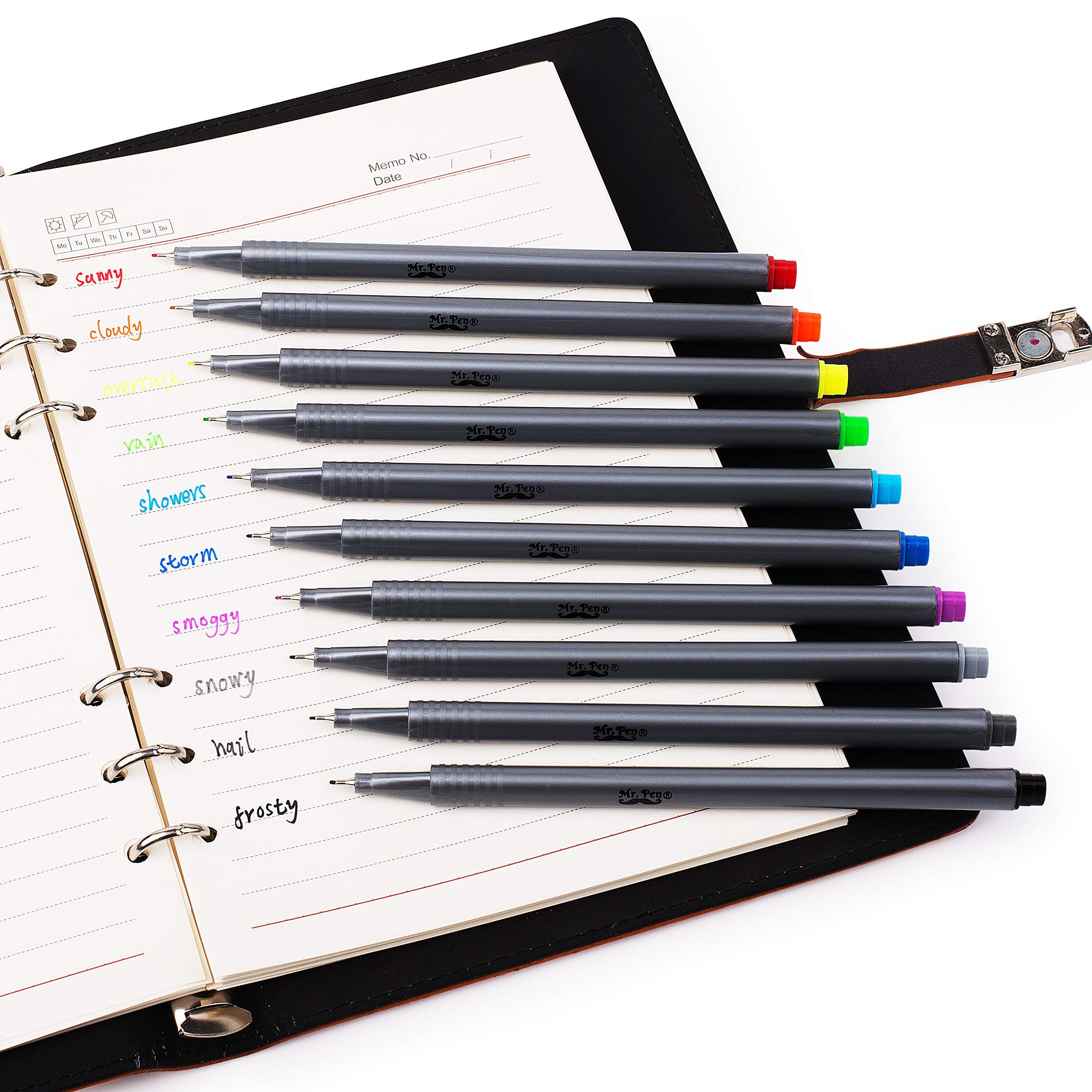 Mr. Pen 36-Pack 0.4mm Fineliner Pens - Fine Point Colored Markers for Journaling, Bible Study & Art
