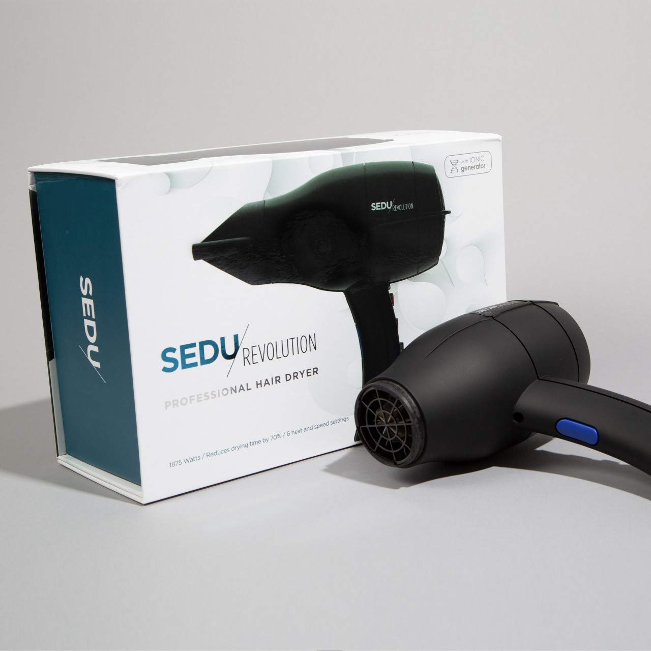 Sedu Revolution PRO 4000i Hair Dryer - 1875W Professional Ionic Blow Dryer with Ceramic & Tourmaline Technology - Fast Drying for Salon-Quality Results at Home - Perfect for Styling, Volumizing & Smoothing Hair (Black)