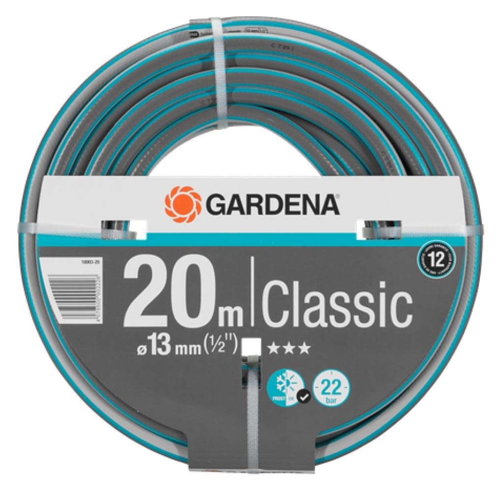 Gardena 18003 Classic Garden Hose, 1/2 Inch x 66 Feet - Heavy Duty Water Hose for Lawn, Garden, and Outdoor Watering