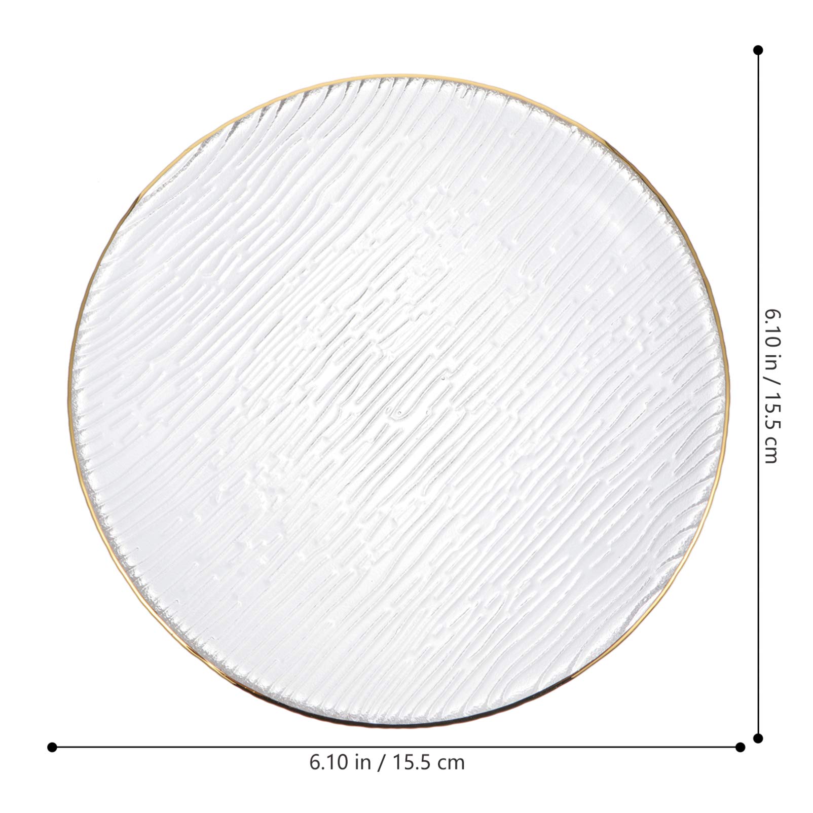 Japanese Golden Trim Glass Salad Plates - Crystal Clear Dinnerware for Party & Restaurant Dining