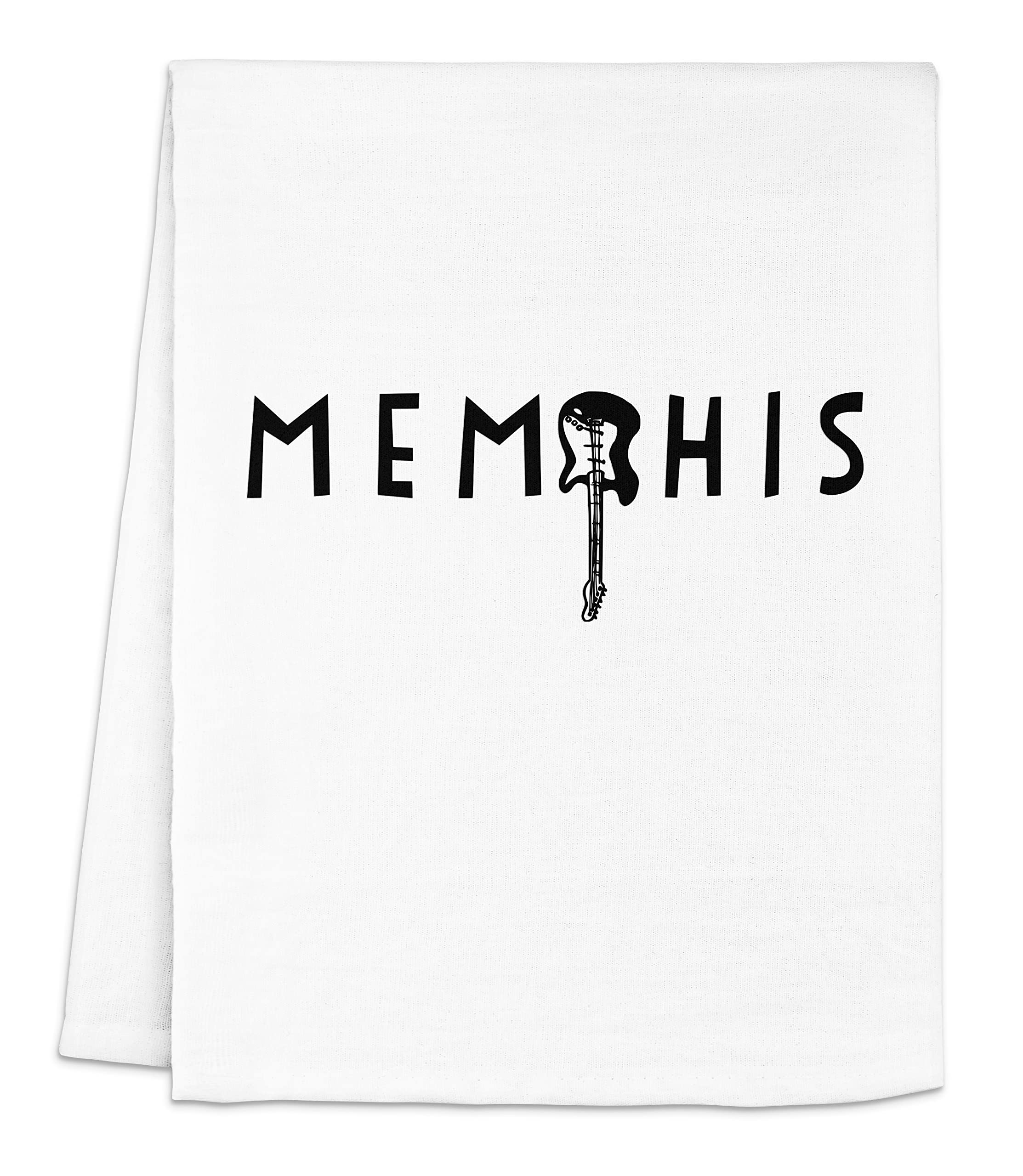 Funny Memphis TN Flour Sack Kitchen Towel - Absorbent Cotton Dish Towel for Drying Dishes - Sweet Housewarming Gift Idea - Farmhouse Style Kitchen Decor - White or Gray (White) - Perfect for Farmhouse Kitchens, Hostess Gifts & Country Home Decor