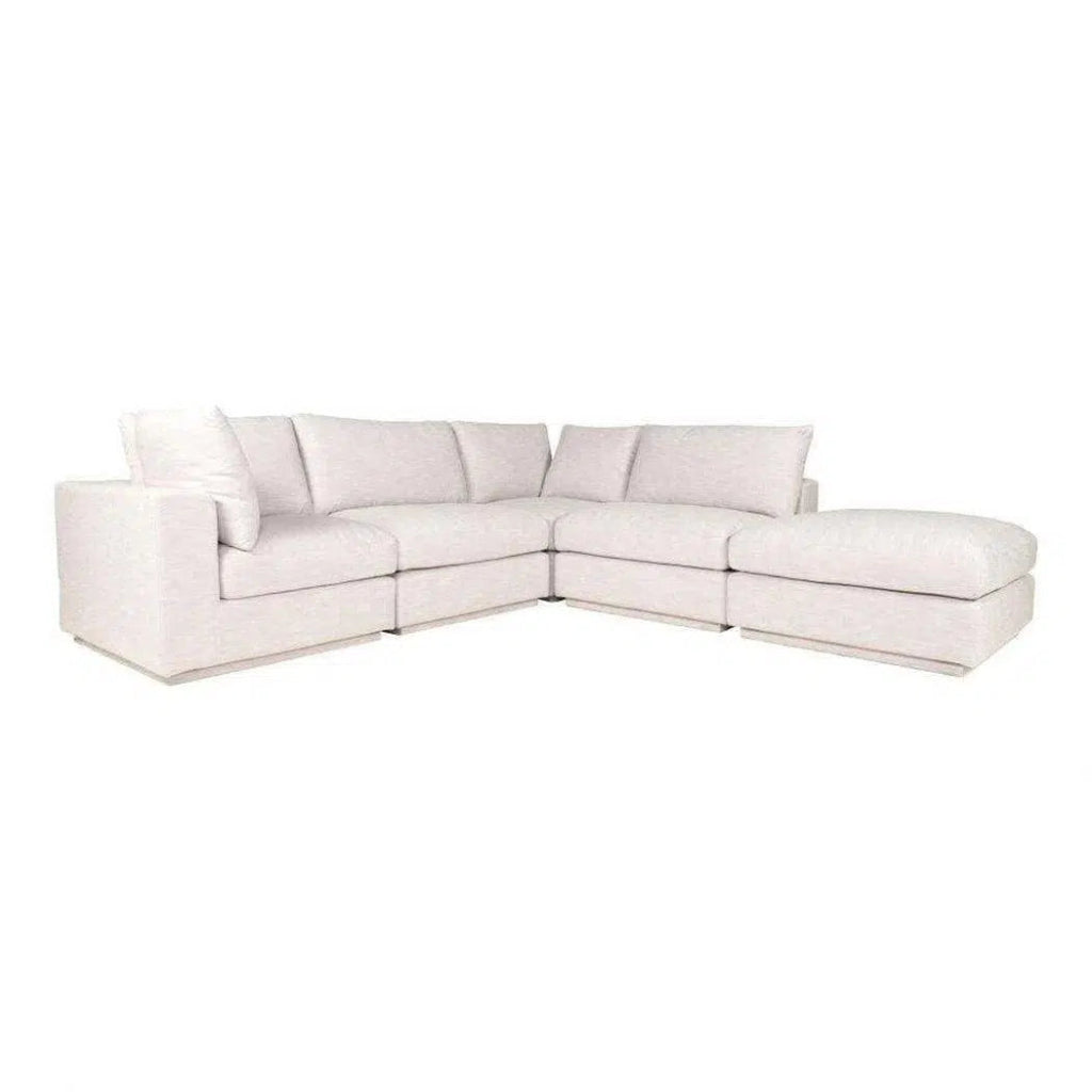 5-Piece Taupe Fabric Modular Sofa Set - Modern Sectional Couch for Living Room, Lounge & Family Room Comfort