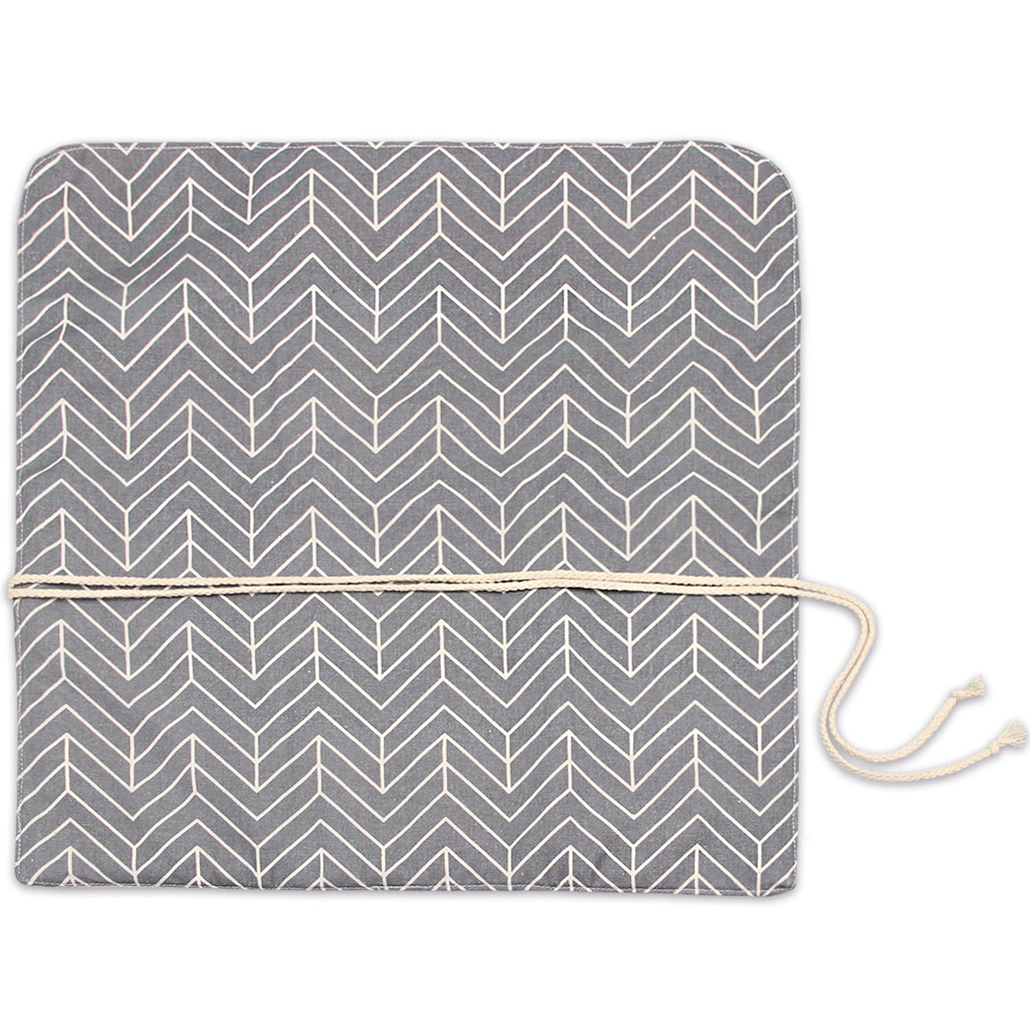 Teamoy Knitting Needles Holder Case (14 Inches) - Rolling Organizer for Straight & Circular Knitting Needles, Crochet Hooks & Accessories - Gray Storage Pouch for Knitting Projects at Home or Travel - No Accessories Included