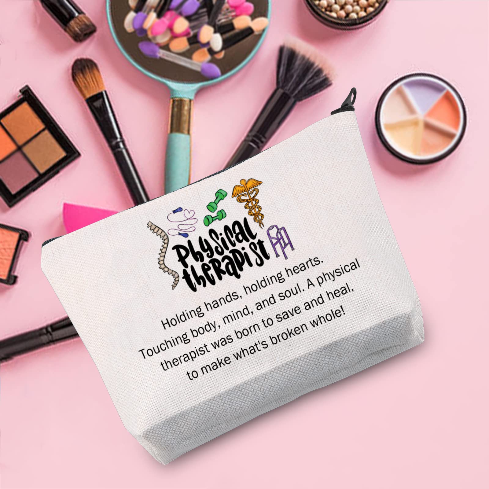 Physical Therapy Gifts for Women - Cosmetic Makeup Pouch for Therapists, PT Graduation & Thank You Gift - Travel Toiletry Zipper Bag (Perfect for Work, School & Gym Essentials)