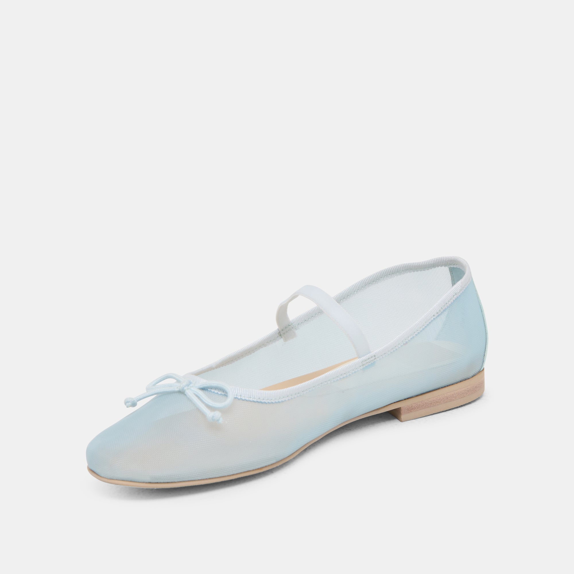 Cadel Women's Ballet Flats - Ice Blue Mesh Comfortable Slip-On Shoes for Casual Wear, Office & Travel