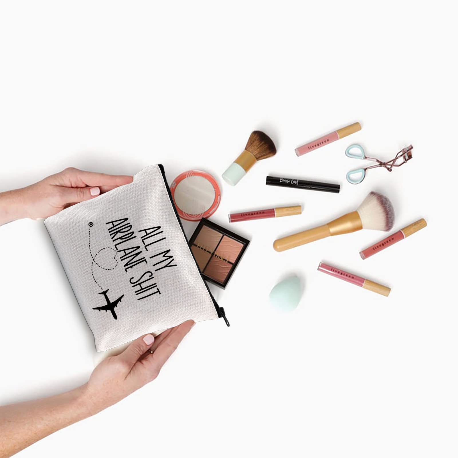 XYANFA Airplane Travel Accessory Pouch - Waterproof Makeup Bag for Flight Attendants, Travelers & Cosmetics - Perfect for Toiletries, Chargers & Small Essentials (Ideal for Airplane, Carry-On & Travel Organization)