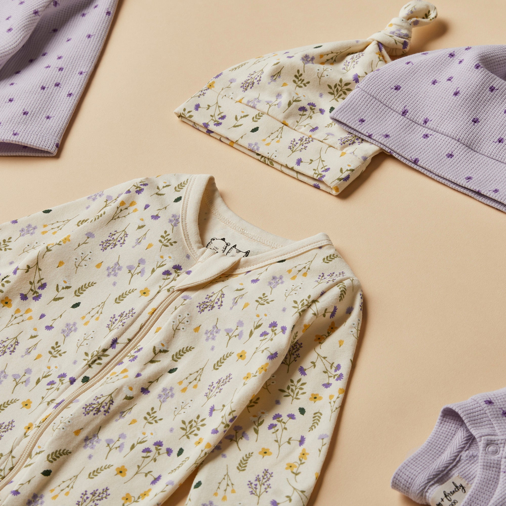 Bella Floral Organic Baby Zipsuit with Feet - Soft & Comfortable One-Piece Pajamas for Newborns & Infants - Perfect for Sleepwear, Playtime & Everyday Wear