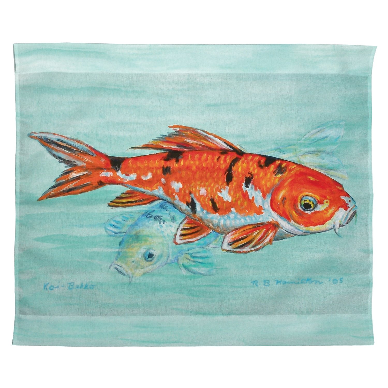 Betsy Drake TP117 Koi Fish Outdoor Wall Hanging Art - 24x30 Inch Weatherproof Garden Decor for Patio, Porch & Backyard