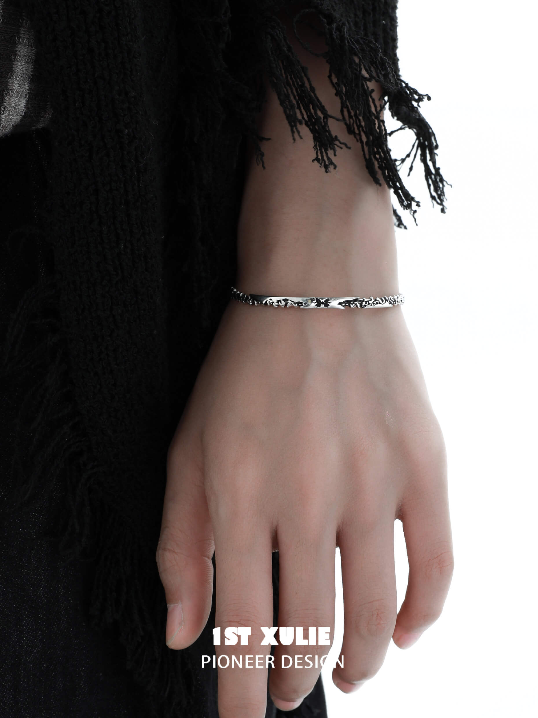Whiterfly S925 Sterling Silver Black Butterfly Bangle Bracelet for Women - Elegant Fashion Jewelry Gift for Birthday, Anniversary & Special Occasions