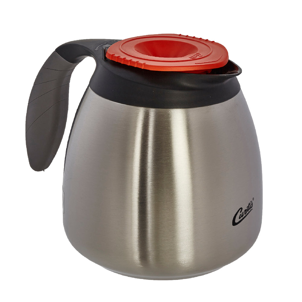 Curtis 64 oz Stainless Steel Seamless Pour Over Coffee Pot with Brew Thru Decaf Lid - Perfect for Home Brewing, Camping & Specialty Coffee Making #CLXP6401S100D