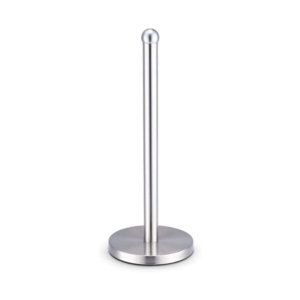 XLEVE Stainless Steel Toilet Paper Holder - Brushed Nickel Vertical Stand Tissue Dispenser for Bathroom, Kitchen & Office - Modern Space-Saving Design