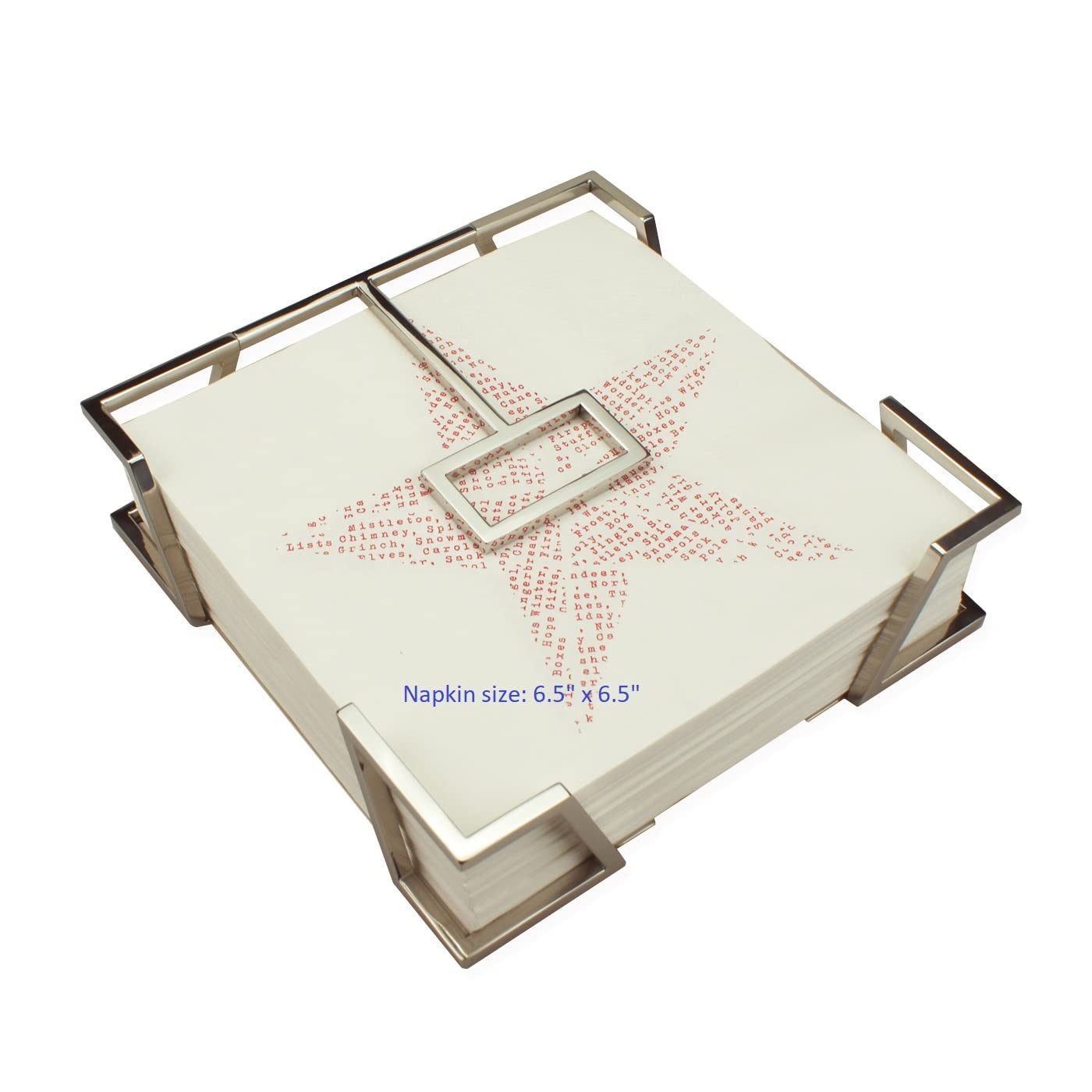 Modern Stainless Steel Mirror Polish Napkin Holder MR116 - Elegant Dinner & Luncheon Napkin Dispenser Organizer - Perfect for Christmas, Thanksgiving & Holiday Gifting - Ideal for Dining Tables, Restaurants & Home Decor