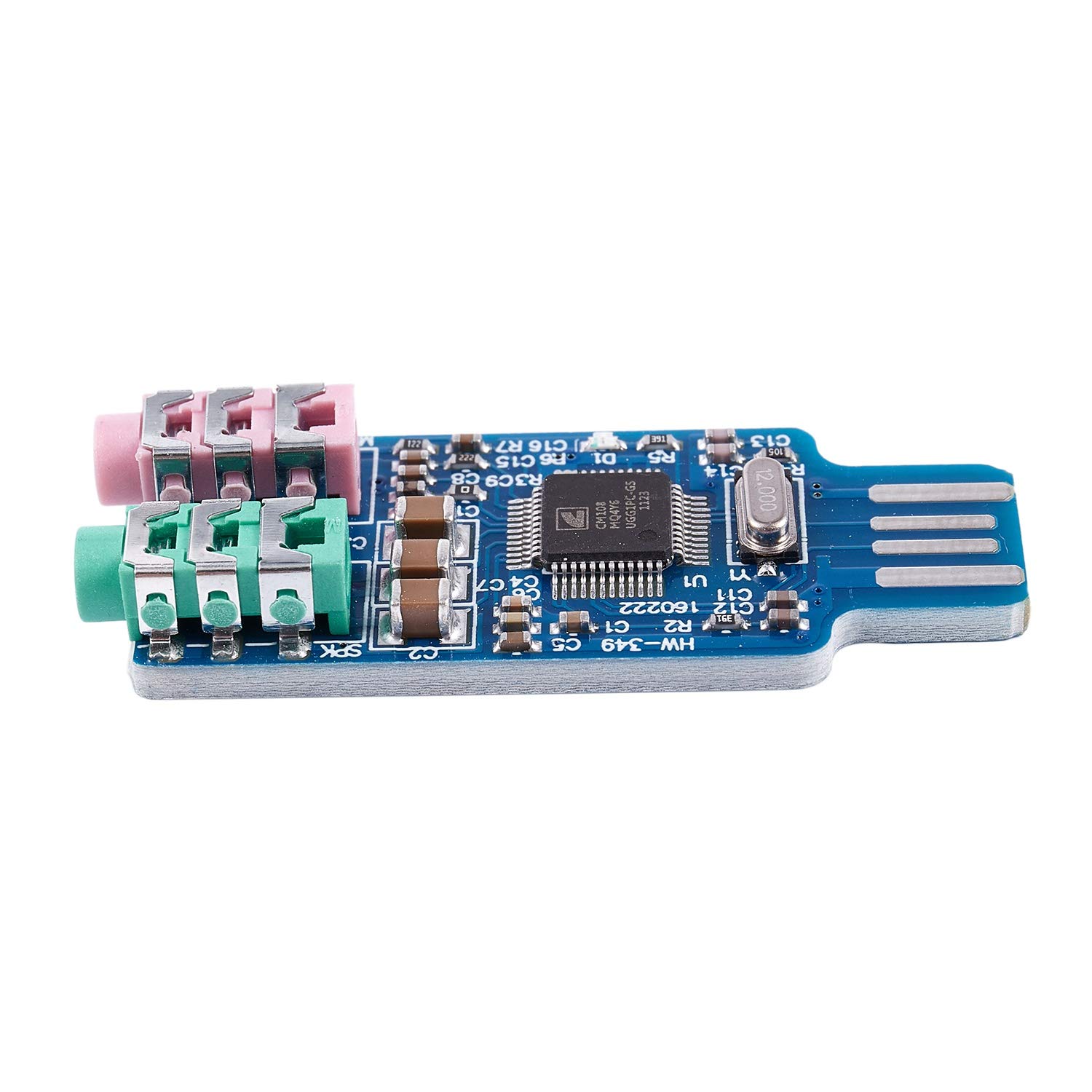 Wosieue USB Sound Card with Free Driver - CM108 USB Audio Chip for PC & Laptop (Blue) | Perfect for Gaming, Streaming & Music Production