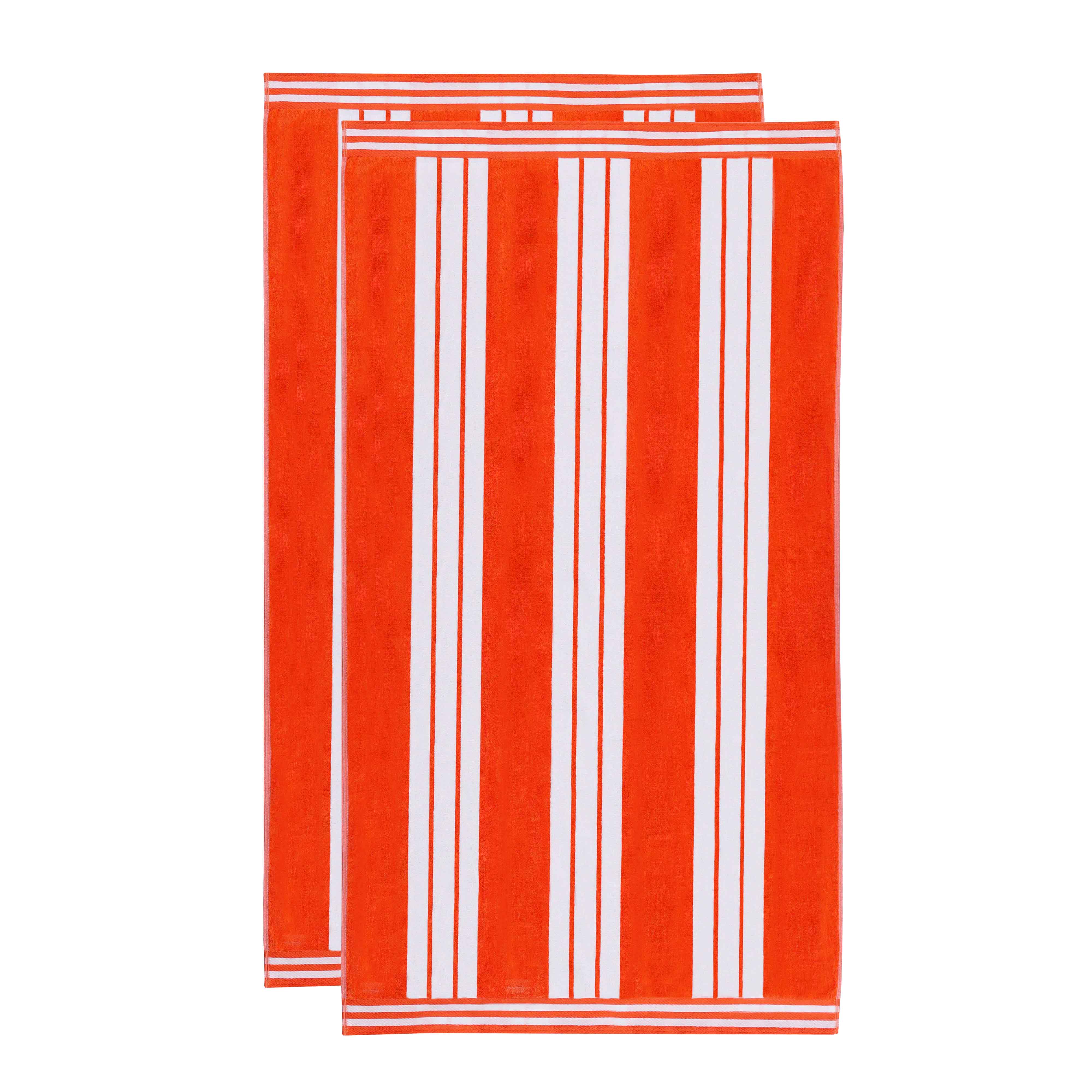 Premium Oversized Cabana Striped Cotton Beach Towel Set - 2, 4, or 6 Pack - Soft Quick-Dry Bath Towels for Pool, Beach, Vacation & Spa Days
