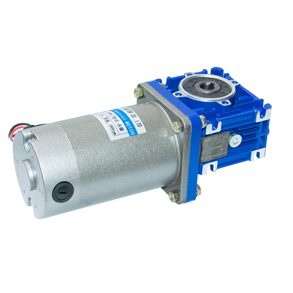 12V DC High Torque Worm Gear Motor - 22RPM, 120W Power, 80:1 Gear Ratio for Industrial Automation, Robotics, and DIY Projects
