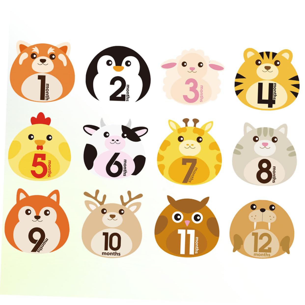 **iFundom 36 Sheets Monthly Baby Girl Stickers - Newborn Milestone Decals for Scrapbooking, Photo Albums, and Nursery Decor**