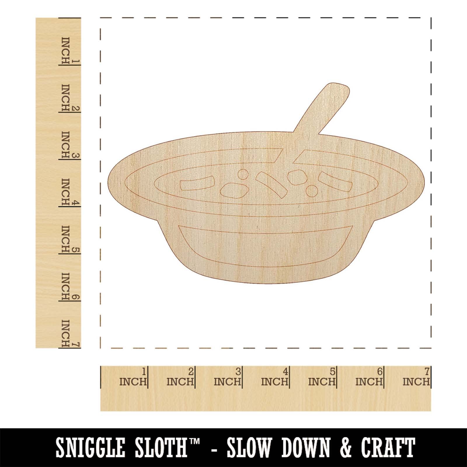 Unfinished Wooden Soup Bowl Cutout for DIY Craft Projects - 1/8 Inch Thick - 6.25 Inch Size - Perfect for Scrapbooking, Home Decor, and Woodworking Crafts