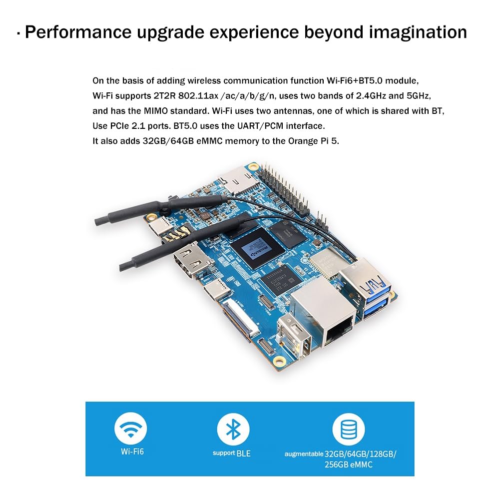 Jayzee 5B Development Board - 8GB RAM + 64GB eMMC, 8-Core 64-Bit Processor for Programming & DIY Projects | Perfect for Raspberry Pi Projects, IoT Development & Electronics Prototyping