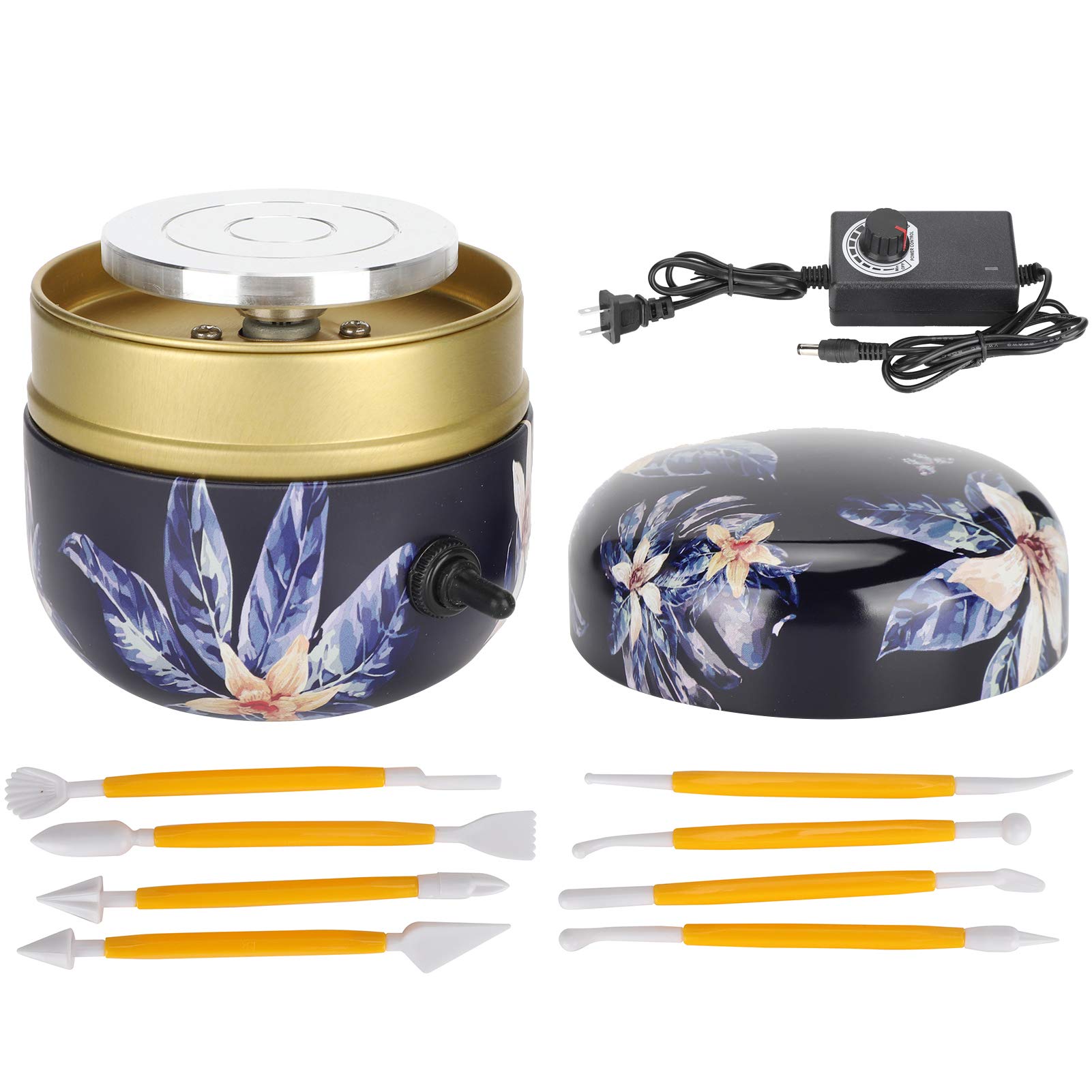 Premium Glossy Stainless Steel & Aluminum Mini Pottery Wheel Machine - Professional Clay Crafting Tool for Students, Kids & Artists - Perfect for Classroom Projects, DIY Crafts & Ceramic Art Making