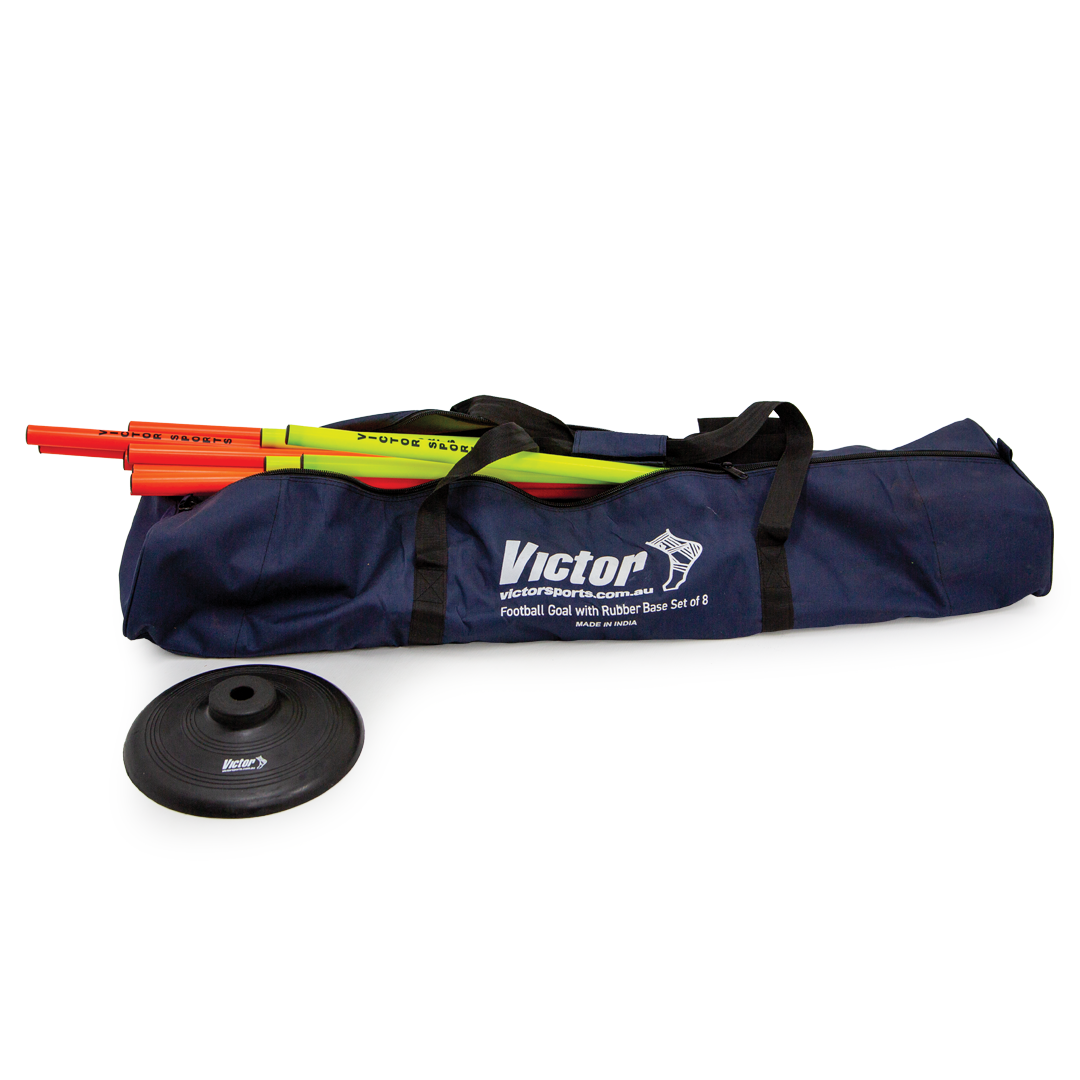 Victor Football Goal with Rubber Base Set - 8ft x 24ft Soccer Net for Backyard Training & Youth Games | Durable Portable Soccer Goal for Kids, Teens & Adults | Perfect for Practice, Drills & Recreational Play