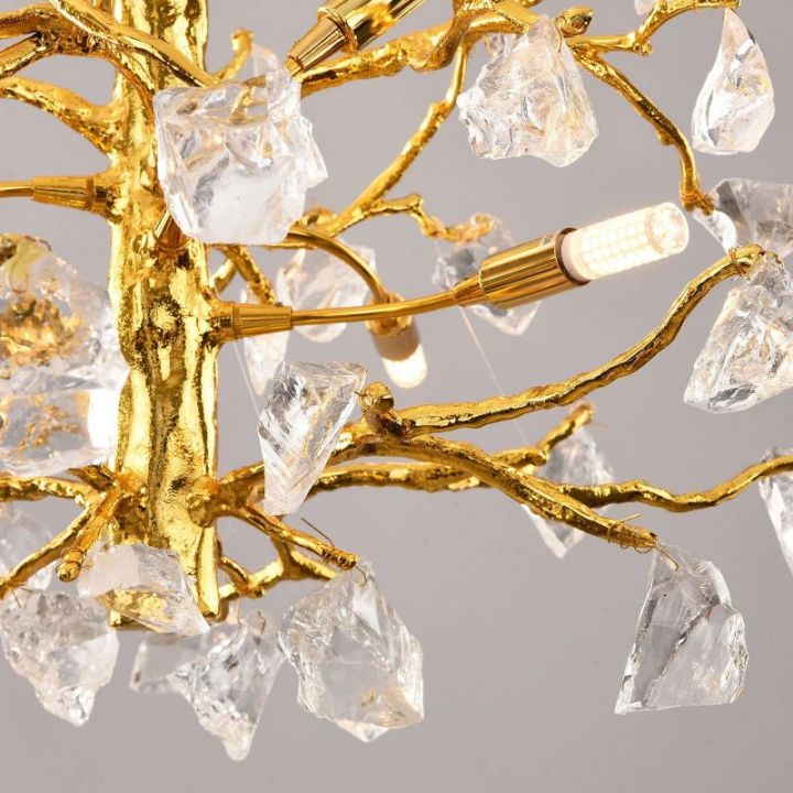 Amos Glass Branch Chandelier - Modern Crystal Ceiling Light Fixture for Dining Room, Living Room & Bedroom Decor