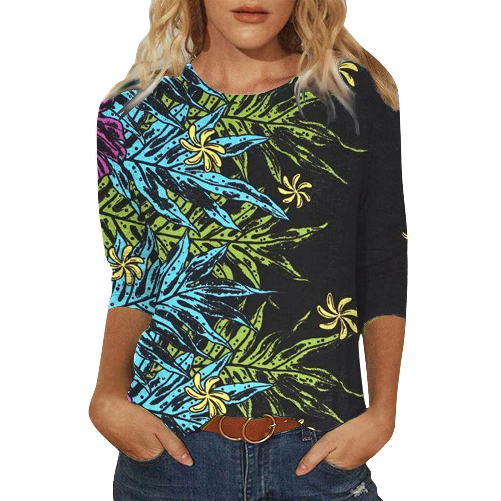 Women's Casual Long Sleeve Crew Neck Tunic Tops - Striped Mid-Length Shirts for Everyday Wear | Perfect for Office, Weekend Outings & Layering