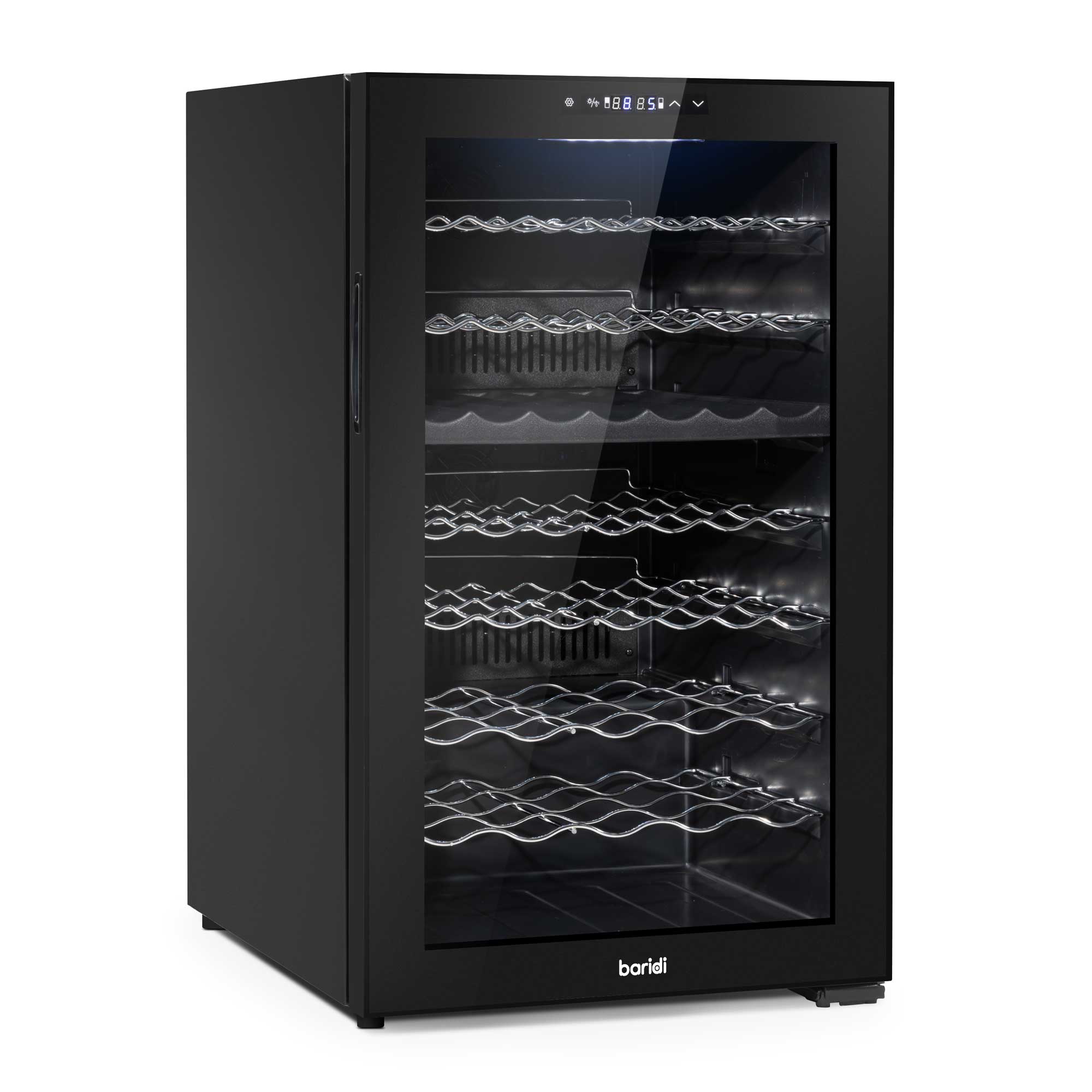 Baridi 52 Bottle Dual Zone Wine Cooler - Black Freestanding Wine Fridge with Touch Controls & LED Display - Perfect for Home Bars, Restaurants, and Wine Cellars