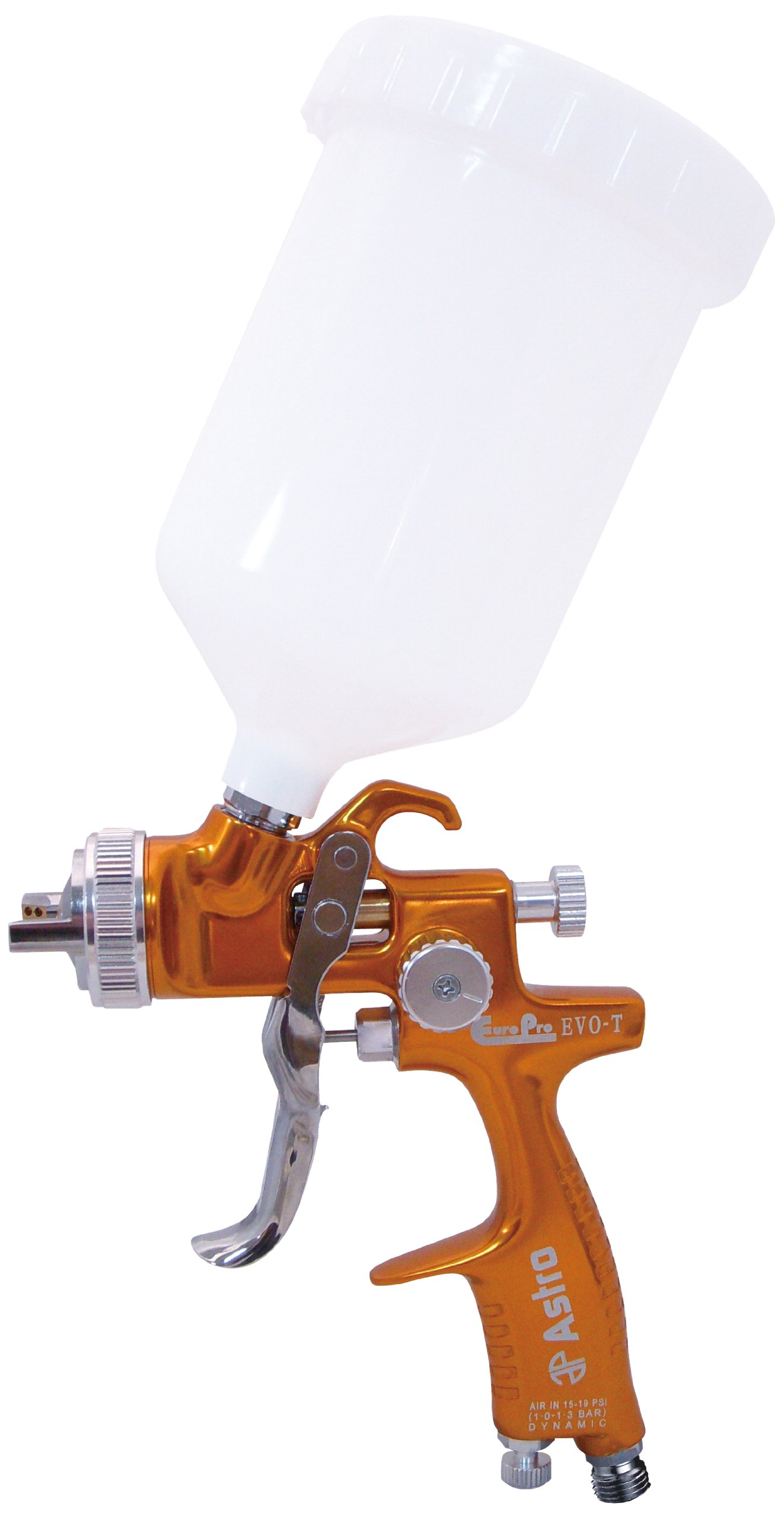 Astro Pneumatic EVOT13 EuroPro Forged EVO-T Spray Gun - 1.3mm Nozzle & Plastic Cup - Professional Automotive Paint Sprayer for Car, Furniture & DIY Projects