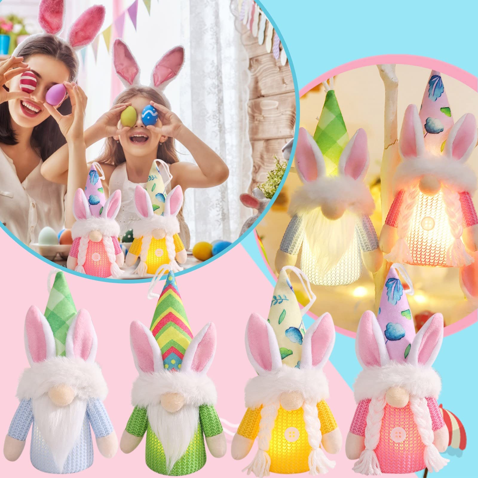 Guolarizi Easter Bunny Plush Toy - Soft Stuffed Rabbit Doll for Easter Decorations, Home Decor, Gift for Kids (Faceless Rudolph Design, One Size) - Perfect for Easter Celebrations, Nursery Decor, and Holiday Gifts