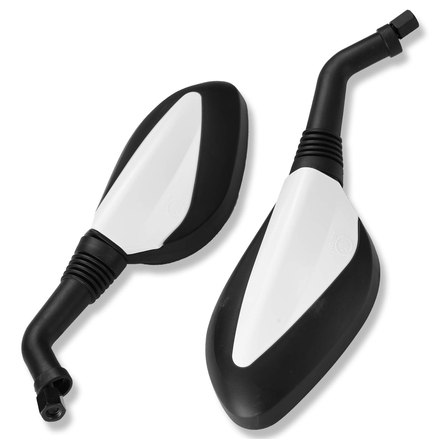 8mm White CLEO Side Mirrors for GY6 50cc 125cc 150cc 250cc Scooter Moped Motorcycle - Universal Fit Rear View Mirrors for Chinese ATV, Perfect for City Commuting and Off-Road Adventures