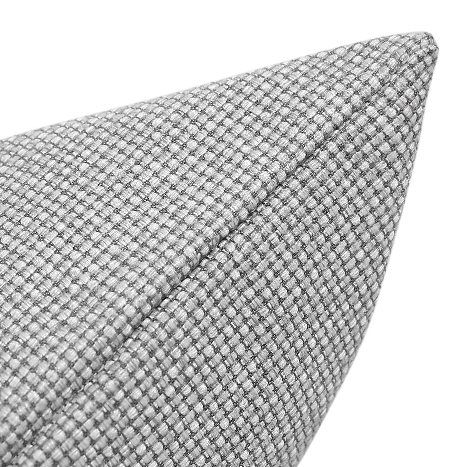 Deconovo Handmade Decorative Throw Pillow Covers 18x18 Inch - Light Grey Faux Linen Cushion Covers for Sofa, Bed, Car & Home Decor