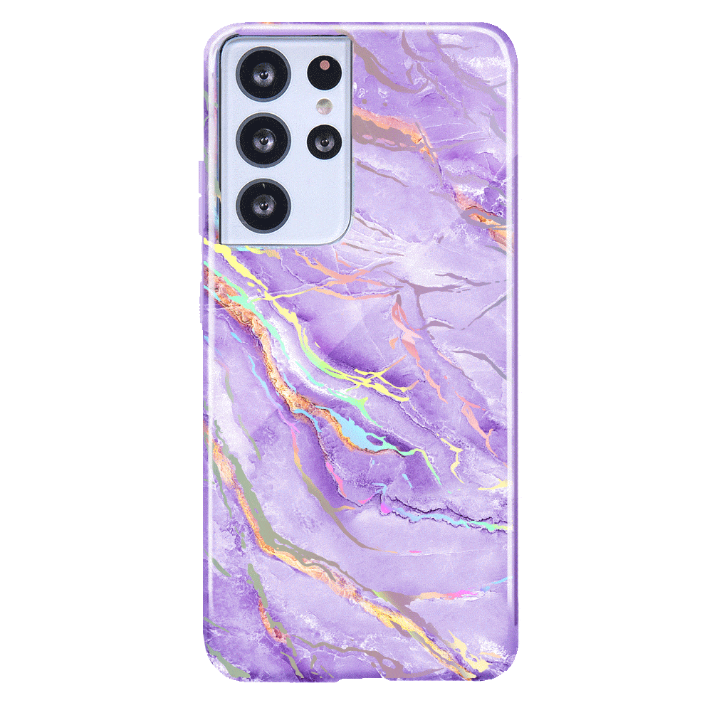 Holographic Moonstone Phone Case for Samsung Galaxy - Trendy Purple Glitter Protective Cover for Everyday Use & Special Occasions