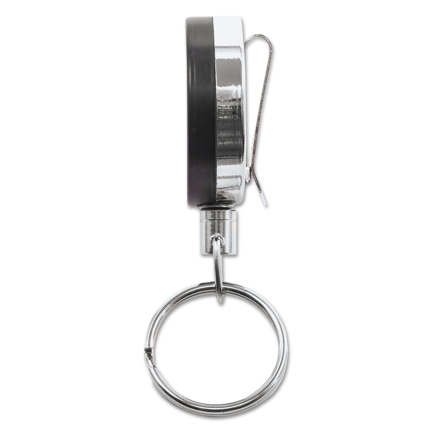 Advantus Heavy Duty Retractable ID Badge Holder Reel - 18.5 Inch Extension, Black & Chrome - 6 Pack - Perfect for Security Guards, Nurses, and Office Professionals