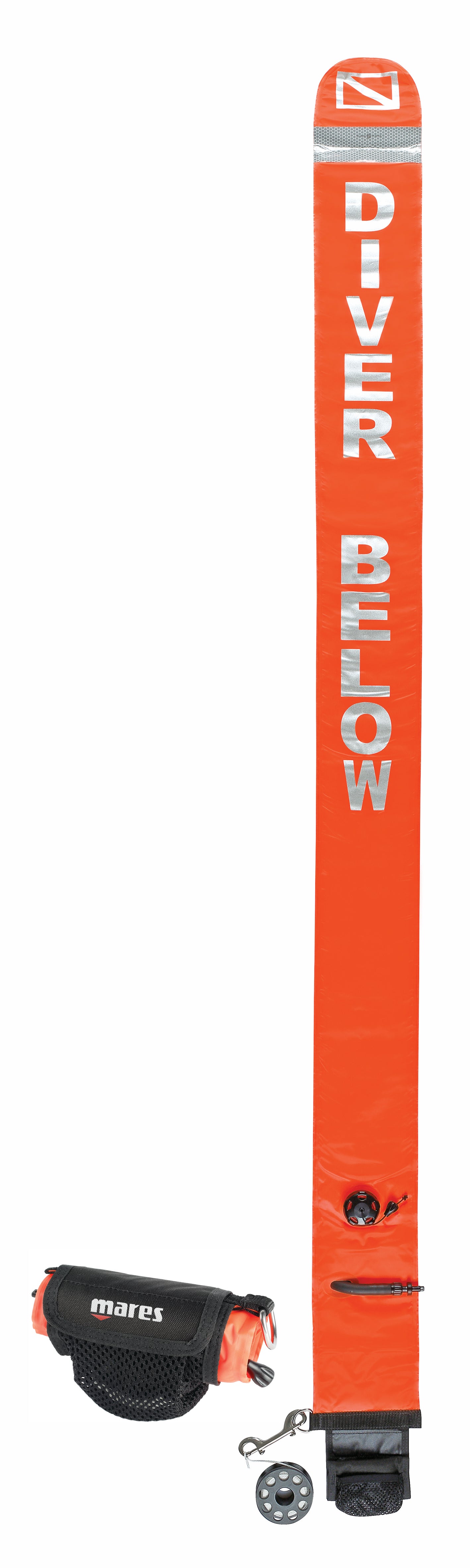 Mares Diver All-in-One Surface Marker Buoy - High Visibility Safety SMB for Scuba Diving, Snorkeling & Water Sports | Emergency Signaling Device for Divers
