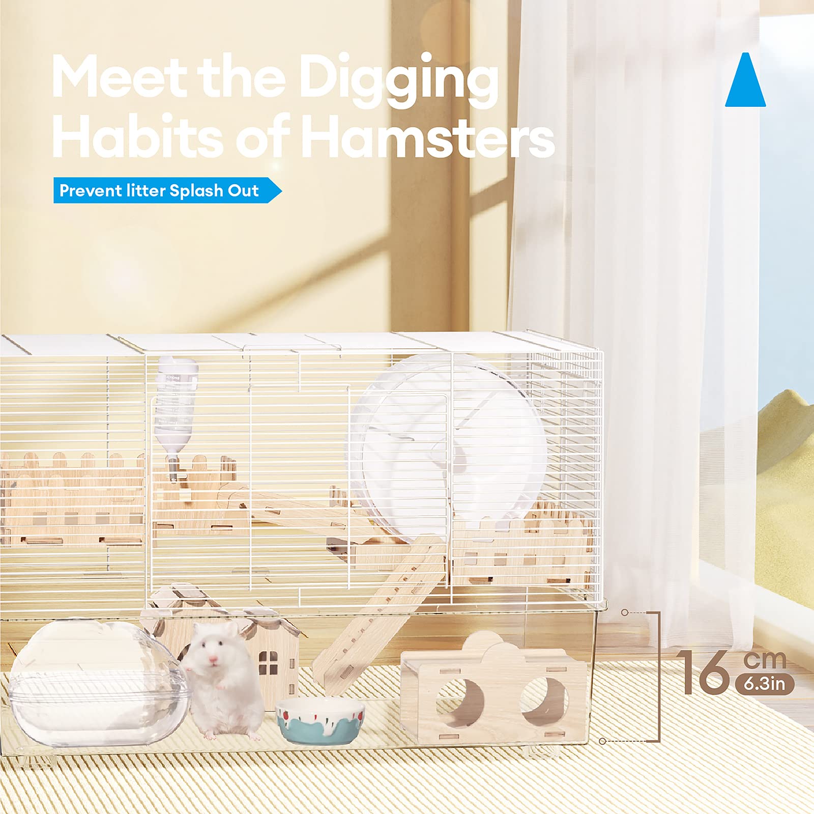 BUCATSTATE Large Hamster Cage with Accessories - 24.4