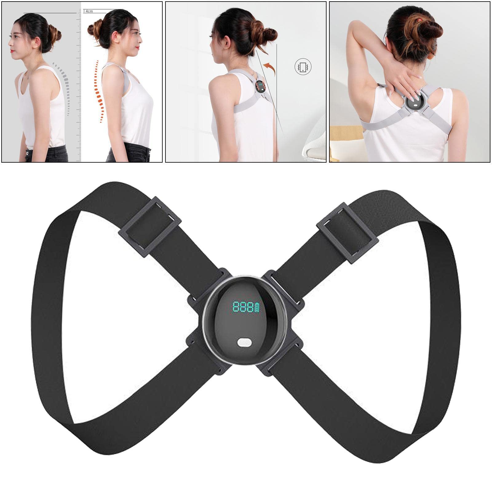 Luzhengyang Smart Posture Corrector with Slouch Detector - Adjustable Back Brace for Men & Women - Improve Posture, Relieve Back & Neck Pain - Ideal for Office Work, Gaming & Daily Activities