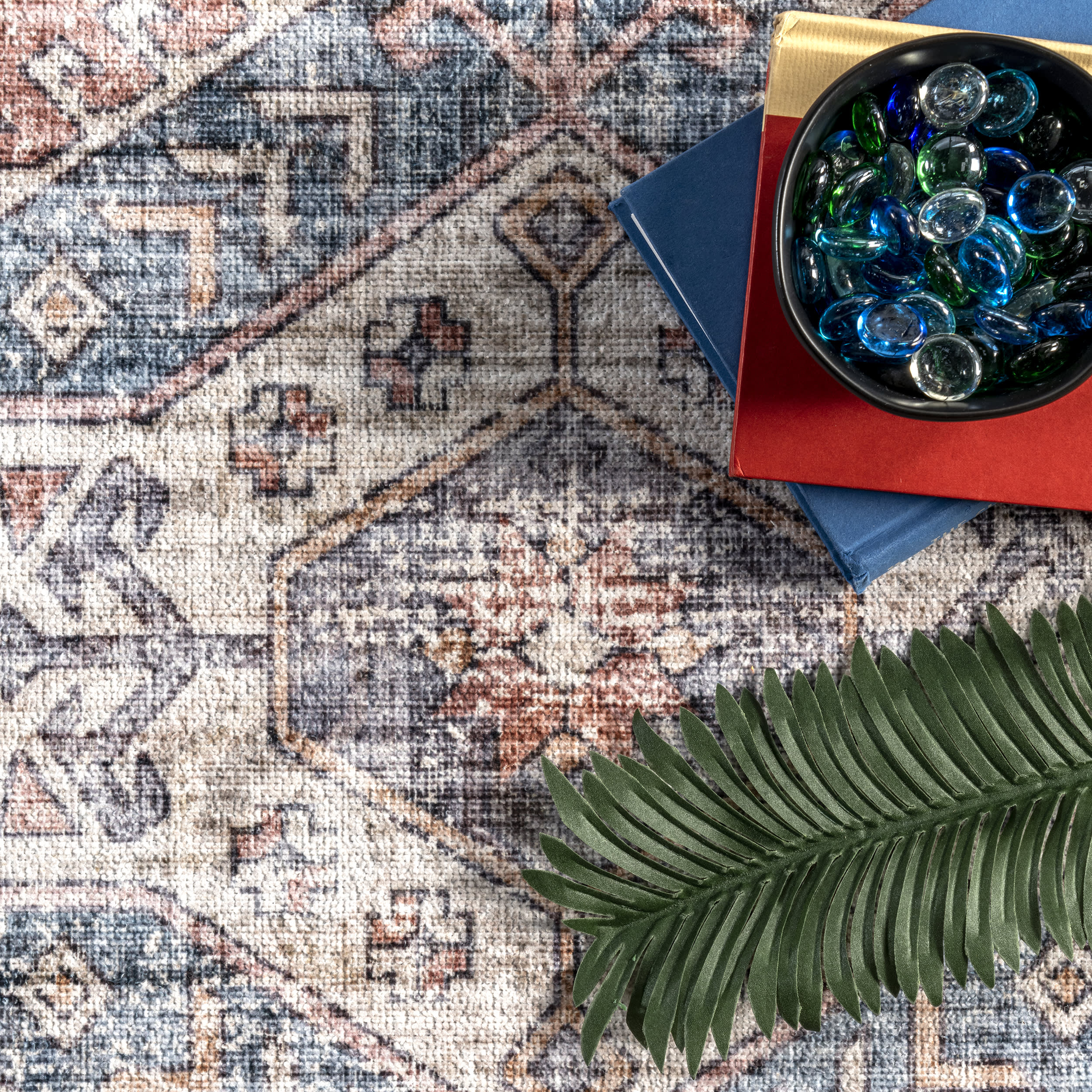 Zia Persian Spill Proof Washable Rug - Non-Slip Indoor Outdoor Area Rug - Brick Red - Perfect for Living Room, Bedroom, Kitchen & High Traffic Areas