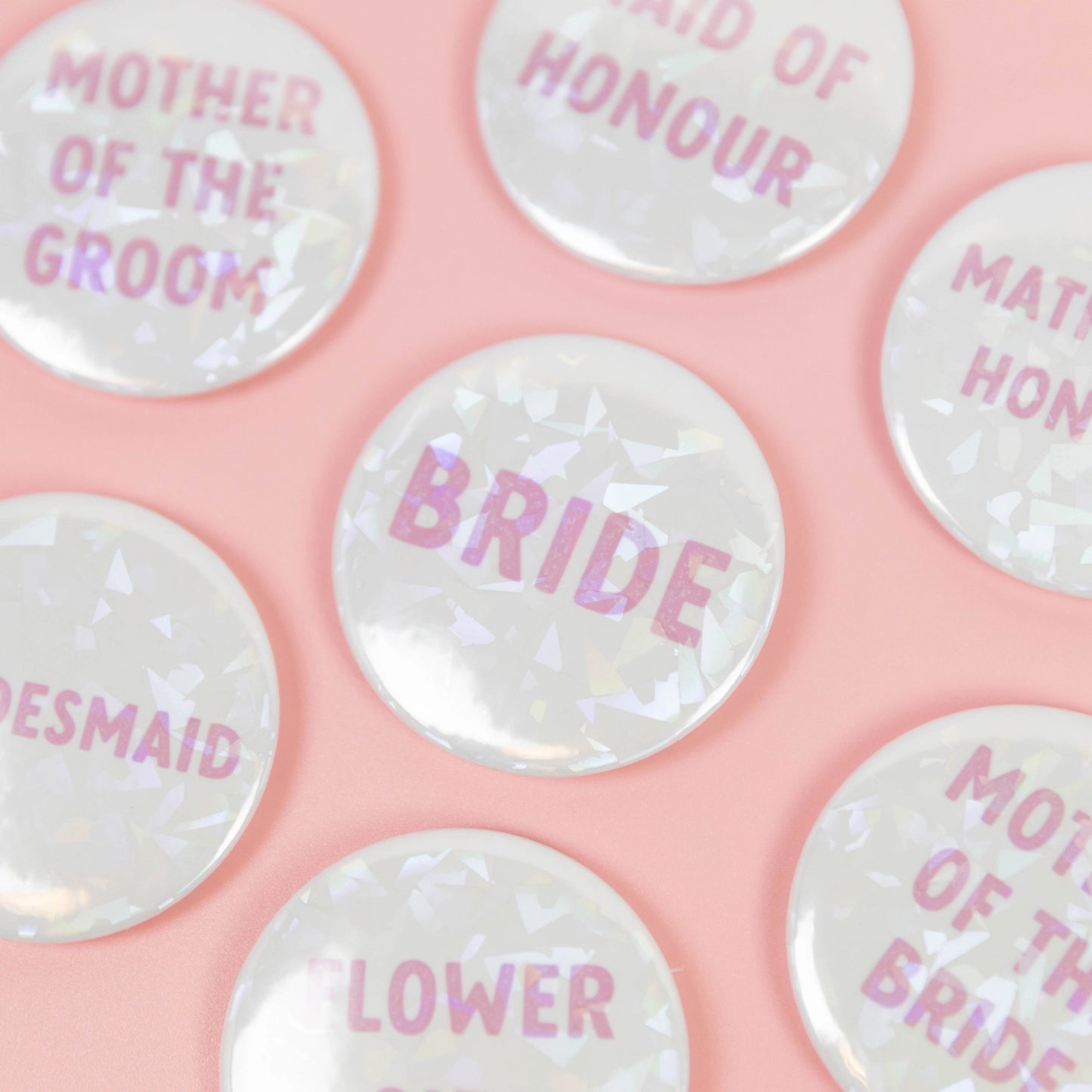 Holographic Bride Badge - Elegant Wedding Accessory for Brides, Bridesmaids & Bachelorette Parties - Perfect for Weddings, Showers & Special Occasions