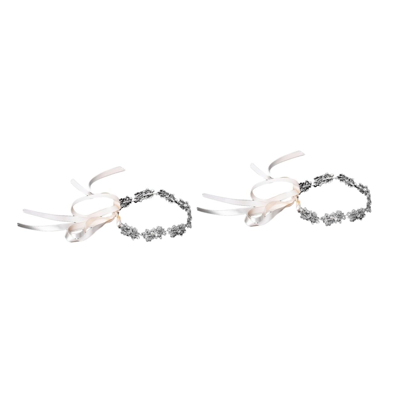FRCOLOR 2 Pack Silver Vintage Wedding Crown Tiara - European Style Bride Headpiece for Wedding Ceremony, Banquet & Special Occasions