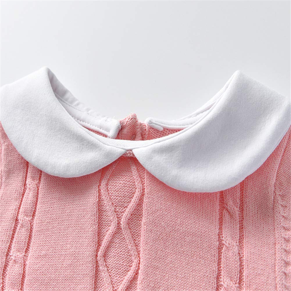 Baby Peter Pan Collar Knit Sweater Romper - Soft One-Piece Jumpsuit for Infant Boys & Girls | Perfect for Family Photos, Playdates & Special Occasions