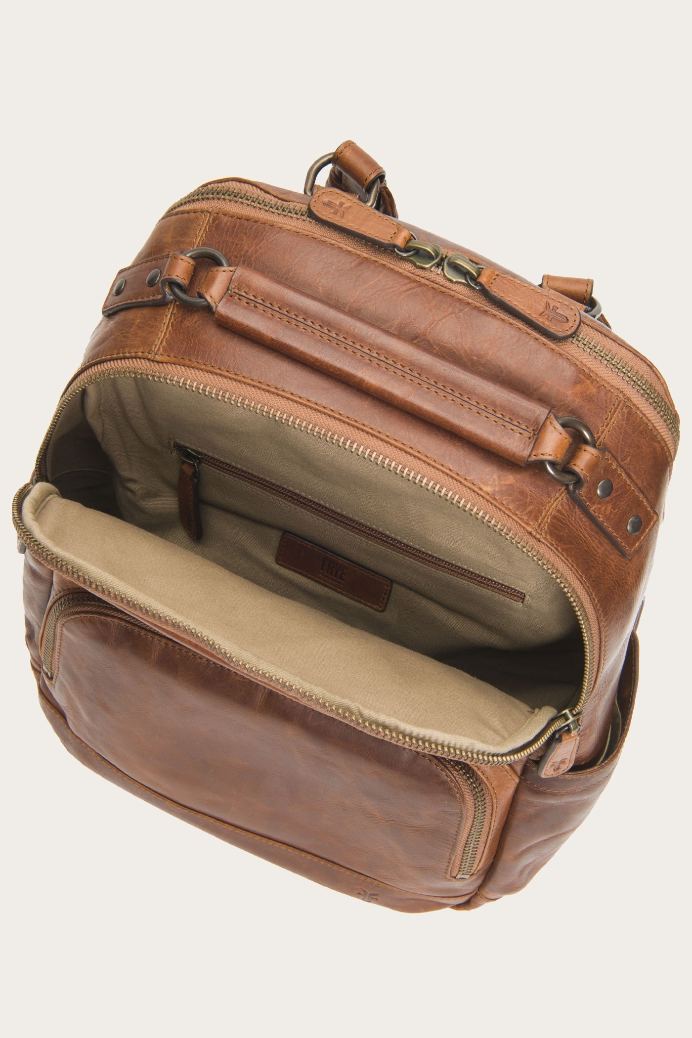 Premium Logan Genuine Leather Backpack in Cognac Brown - Stylish & Durable for Work, Travel & College