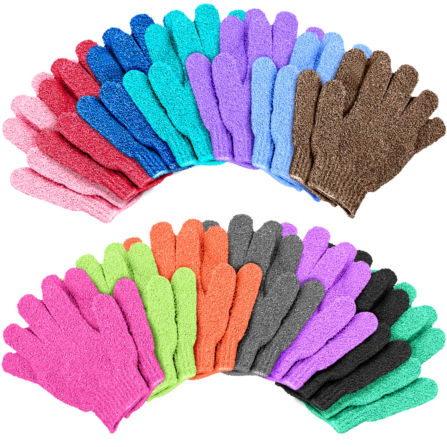 **Duufin 28 Pcs Exfoliating Gloves – Body Scrub Mitt for Shower & Spa, Dead Skin Cell Remover – Perfect for Dry Skin, Keratosis Pilaris & Smooth Skin Care**    *(Use Cases: Ideal for daily shower exfoliation, spa treatments, massage therapy, and improving skin texture.)*